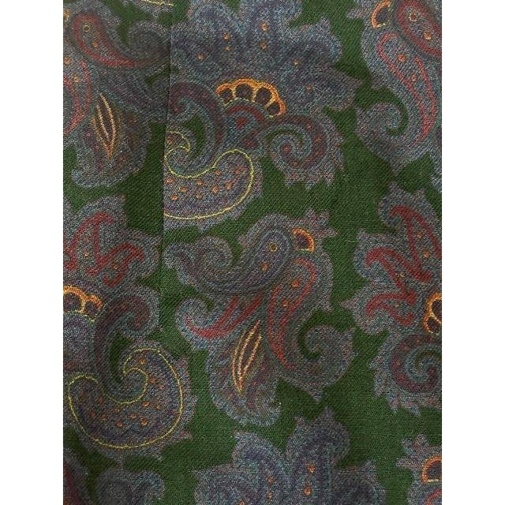 • Vintage Ralph Lauren Wool Blend Purple Paisley Wrap Skirt Made in USA Size 8 - Picture 7 of 13
